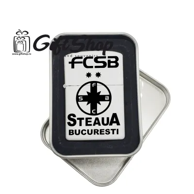 Fcsb steaua bucuresti, bricheta metalica gravata laser cu mesaj